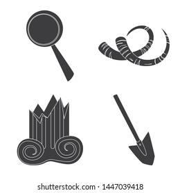 Isolated object of museum and attributes logo. Set of museum and historical stock vector illustration.