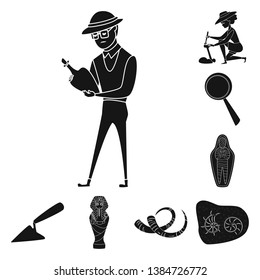 Isolated object of museum and attributes  sign. Set of museum and historical stock vector illustration.