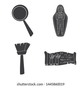 Isolated object of museum and attributes sign. Collection of museum and historical stock symbol for web.
