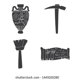 Isolated object of museum and attributes symbol. Collection of museum and historical stock symbol for web.