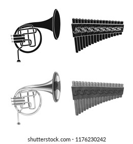 Isolated object of music and tune icon. Collection of music and tool vector icon for stock.