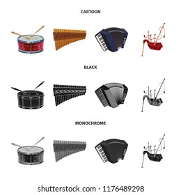 Isolated object of music and tune icon. Set of music and tool vector icon for stock.