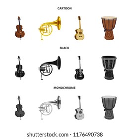 Isolated object of music and tune icon. Collection of music and tool vector icon for stock.