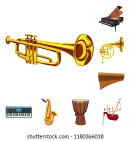 Isolated object of music and tune icon. Collection of music and tool stock vector illustration.