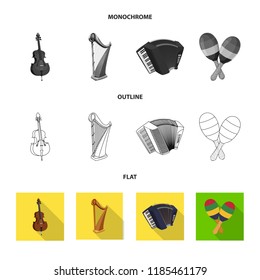 Isolated object of music and tune icon. Collection of music and tool stock symbol for web.