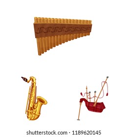 Isolated object of music and tune icon. Set of music and tool stock symbol for web.