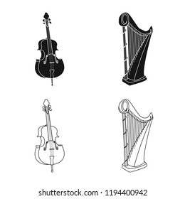 Isolated object of music and tune icon. Collection of music and tool vector icon for stock.