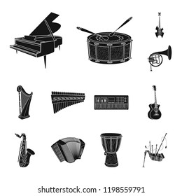 Isolated object of music and tune icon. Set of music and tool stock symbol for web.