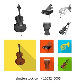 Isolated object of music and tune icon. Collection of music and tool stock vector illustration.