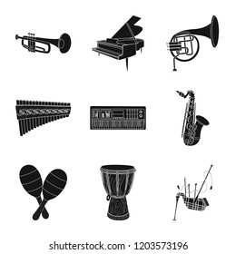 Isolated object of music and tune icon. Set of music and tool vector icon for stock.