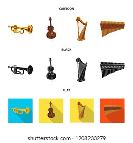 Isolated object of music and tune icon. Set of music and tool vector icon for stock.