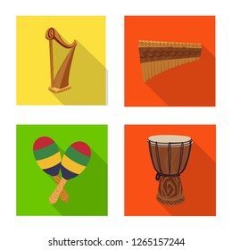 Isolated object of music and tune icon. Set of music and tool stock vector illustration.