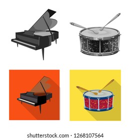 Isolated object of music and tune icon. Set of music and tool stock symbol for web.