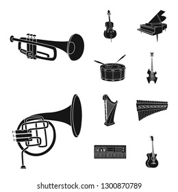 Isolated object of music and tune icon. Set of music and tool stock vector illustration.