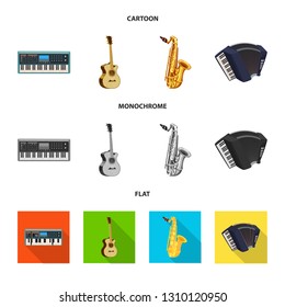 Isolated object of music and tune icon. Set of music and tool stock vector illustration.