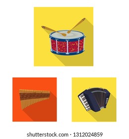 Isolated object of music and tune icon. Set of music and tool stock vector illustration.