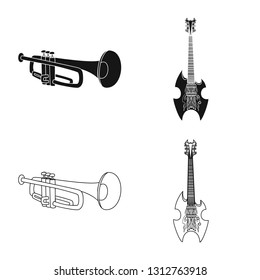 Isolated object of music and tune icon. Collection of music and tool stock symbol for web.