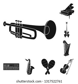 Isolated object of music and tune icon. Set of music and tool vector icon for stock.