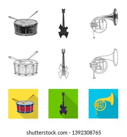 Isolated object of music and tune icon. Set of music and tool stock symbol for web.