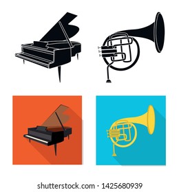 Isolated object of music and tune icon. Set of music and tool stock vector illustration.