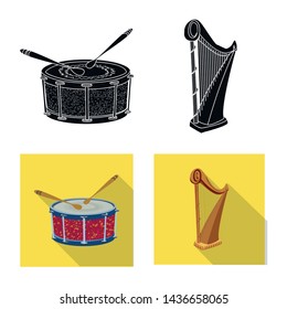 Isolated object of music and tune icon. Collection of music and tool stock symbol for web.