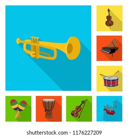 Isolated object of music and tune logo. Set of music and tool stock vector illustration.