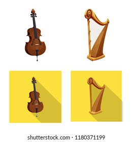 Isolated object of music and tune logo. Collection of music and tool vector icon for stock.