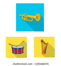 Isolated object of music and tune logo. Collection of music and tool vector icon for stock.