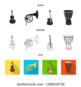 Isolated object of music and tune logo. Set of music and tool stock vector illustration.