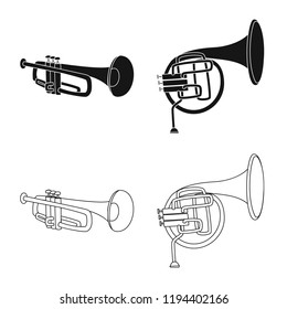 Isolated object of music and tune logo. Collection of music and tool stock vector illustration.