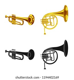 Isolated object of music and tune logo. Set of music and tool stock symbol for web.