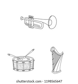 Isolated object of music and tune logo. Set of music and tool stock vector illustration.