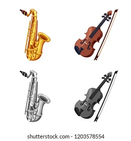Isolated object of music and tune logo. Collection of music and tool stock vector illustration.