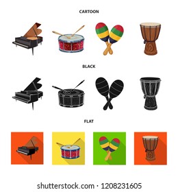 Isolated object of music and tune logo. Set of music and tool stock vector illustration.