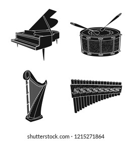 Isolated object of music and tune logo. Collection of music and tool vector icon for stock.