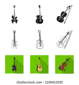 Isolated object of music and tune logo. Collection of music and tool stock vector illustration.