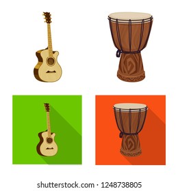 Isolated object of music and tune logo. Collection of music and tool stock symbol for web.