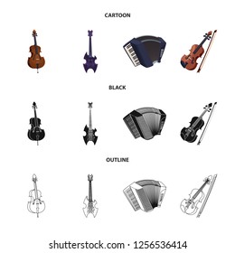Isolated object of music and tune logo. Collection of music and tool vector icon for stock.