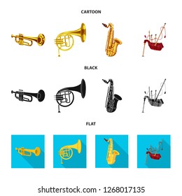 Isolated object of music and tune logo. Collection of music and tool stock symbol for web.