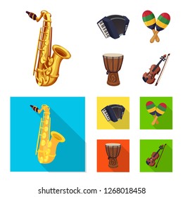 Isolated object of music and tune logo. Set of music and tool stock symbol for web.