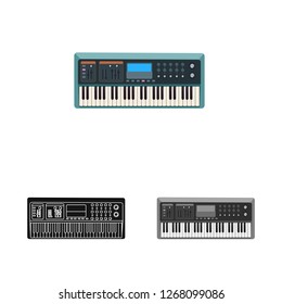 Isolated object of music and tune logo. Set of music and tool stock symbol for web.