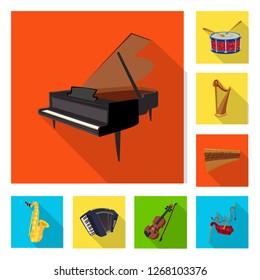 Isolated object of music and tune logo. Collection of music and tool stock vector illustration.