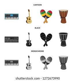 Isolated object of music and tune logo. Collection of music and tool vector icon for stock.