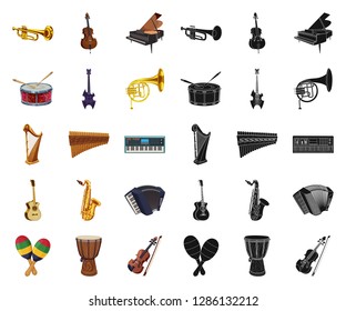 Isolated object of music and tune logo. Set of music and tool vector icon for stock.