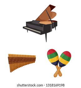 Isolated object of music and tune logo. Set of music and tool stock symbol for web.