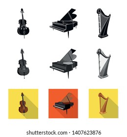 Isolated object of music and tune logo. Collection of music and tool stock vector illustration.