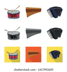 Isolated object of music and tune logo. Collection of music and tool stock vector illustration.