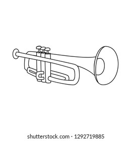 Isolated object of music and tune logo.Horn