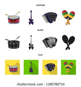 Isolated object of music and tune sign. Collection of music and tool stock symbol for web.