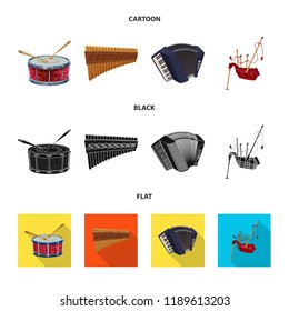 Isolated object of music and tune sign. Set of music and tool stock symbol for web.